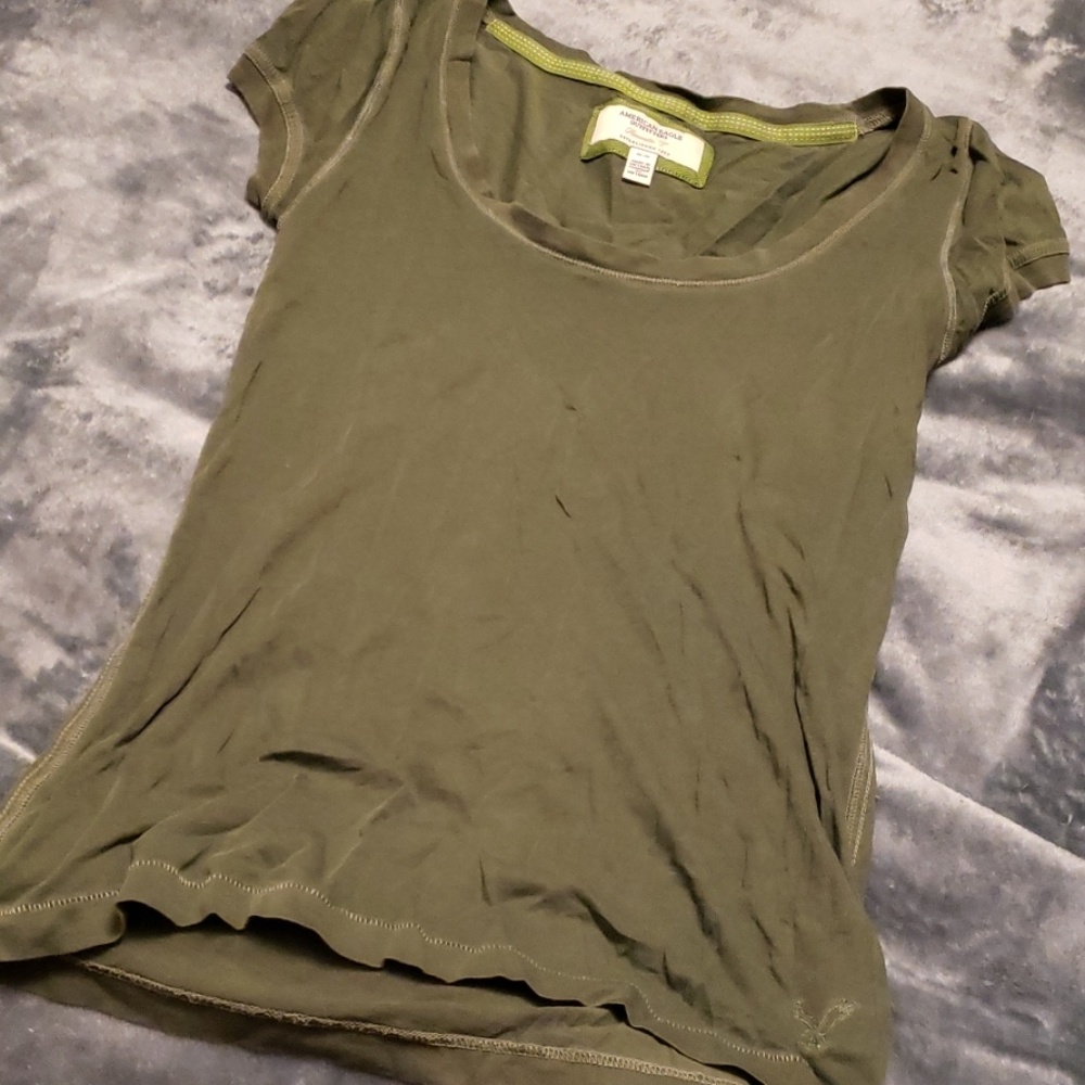 Green American eagle scoop neck